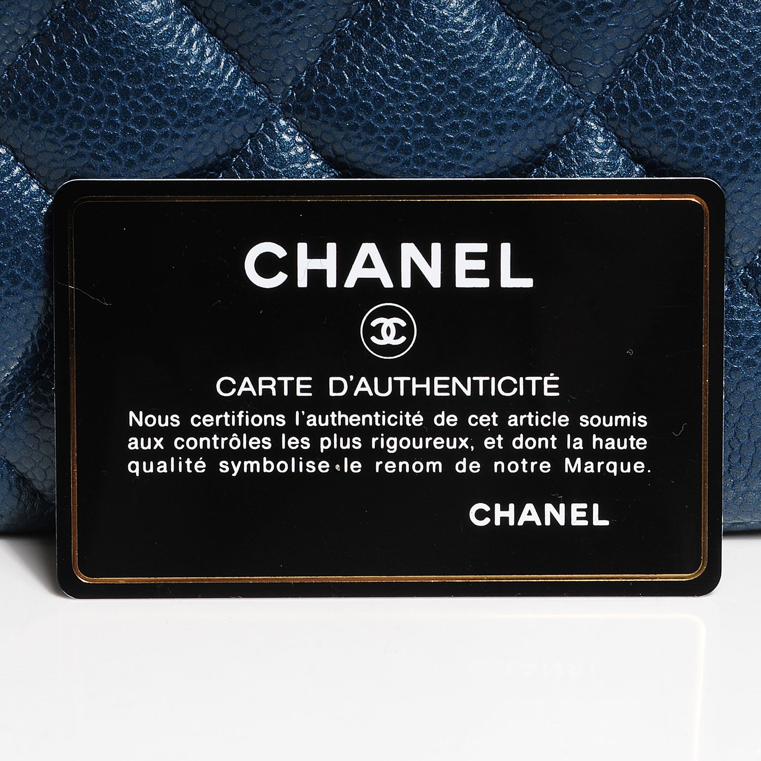 Chanel Caviar Quilted Jumbo Double Flap Blue 9 of 11