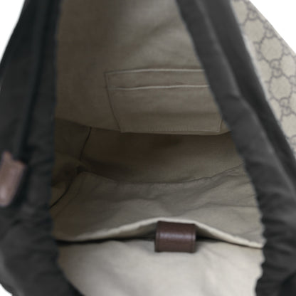 Gucci Soft GG Supreme Monogram Neo Vintage Double Buckle Backpack Beige New Acero Crop 4 of 8