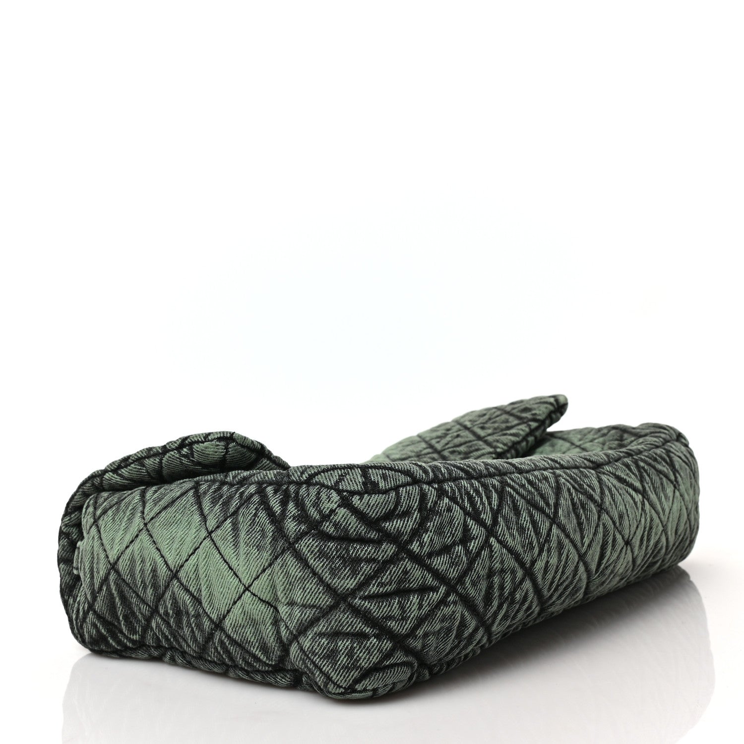 Chanel Denim Quilted Denimpression Flap Green Black 4 of 9