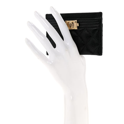 Chanel Caviar Quilted Boy Card Holder Black 2 of 10