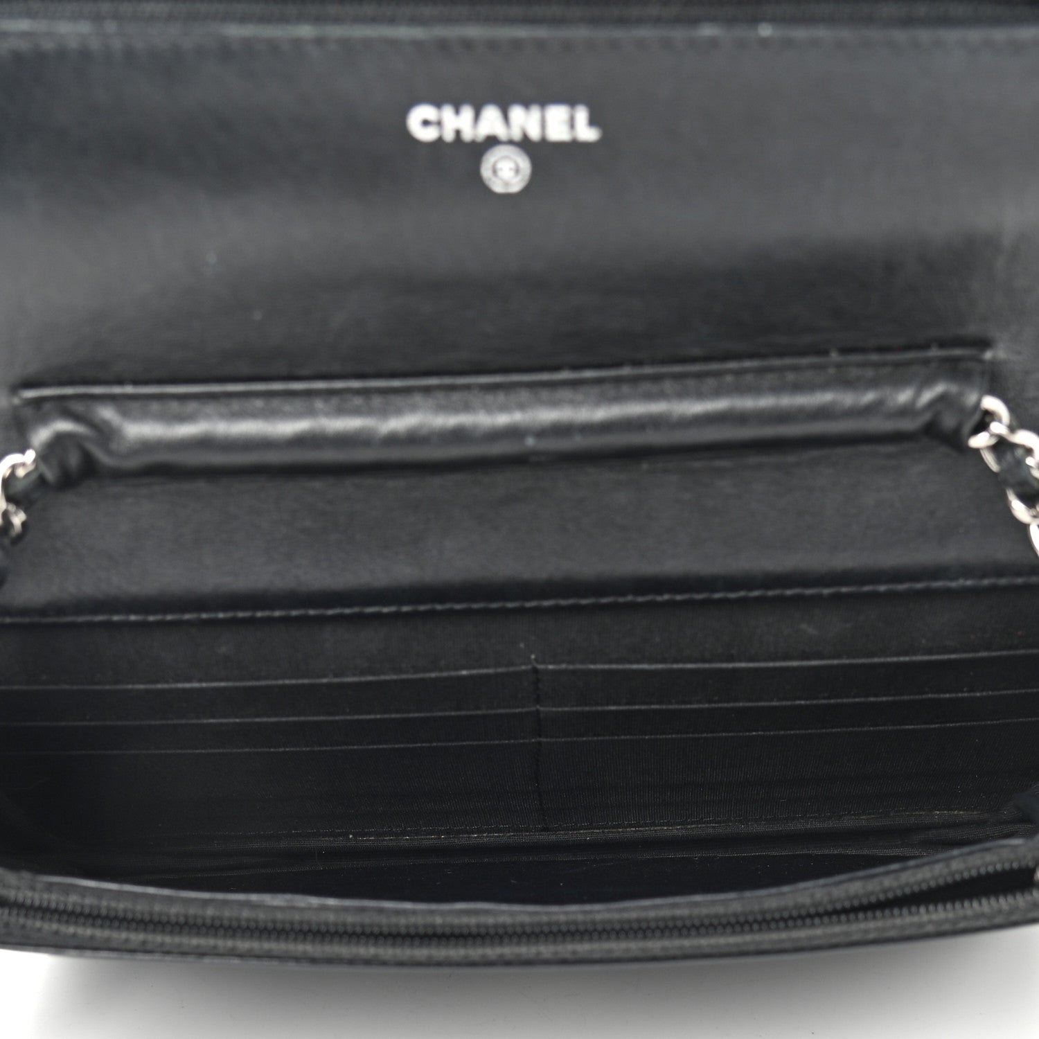 Chanel Caviar Timeless CC Wallet On Chain WOC Black 5 of 10