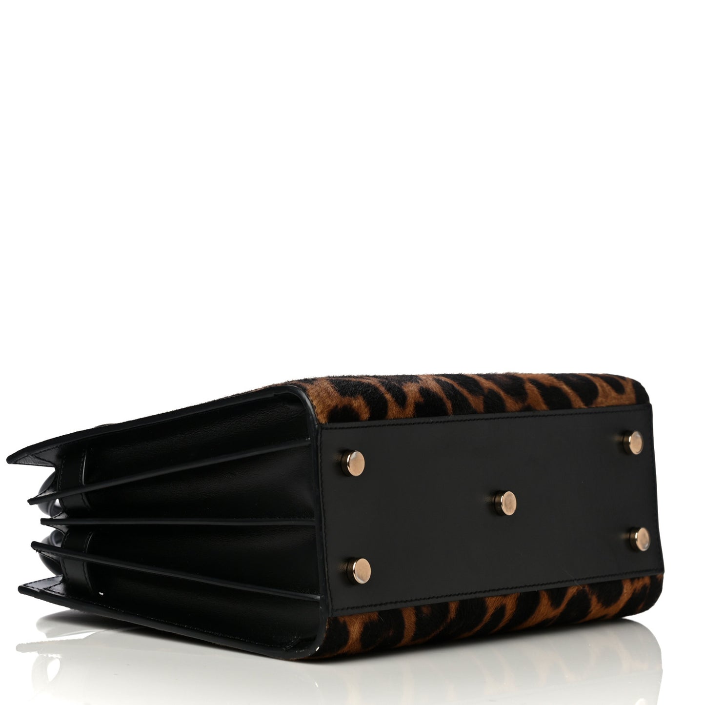 Pony Effect Calfskin Leopard Print Baby Supple Sac De Jour