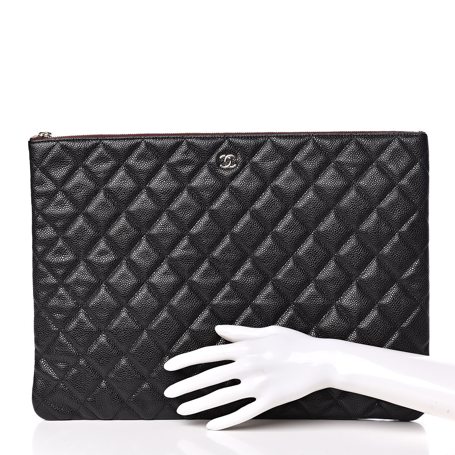 Chanel Caviar Quilted XL Cosmetic Case Black 2 of 11