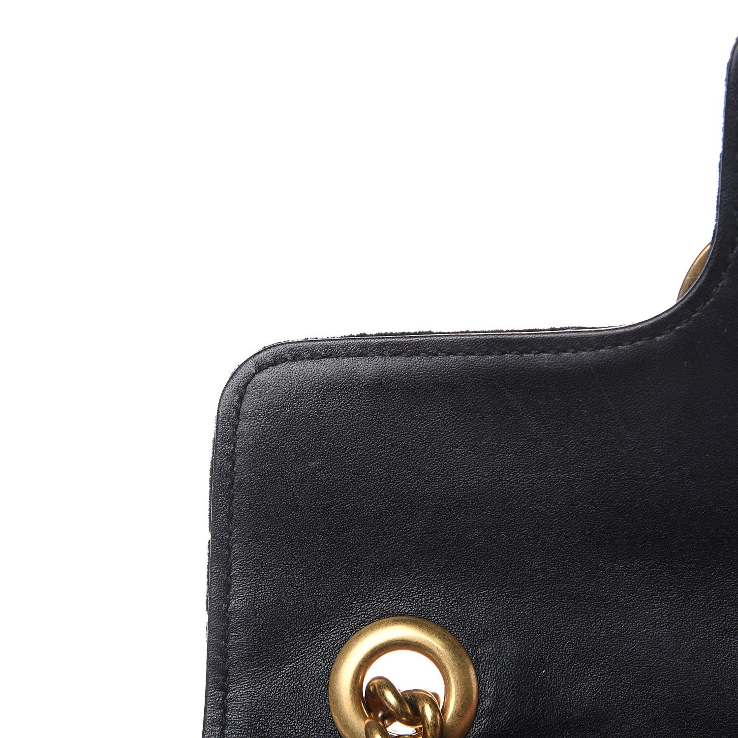 Gucci Velvet Matelasse Mini GG Marmont Shoulder Bag Black 8 of 15