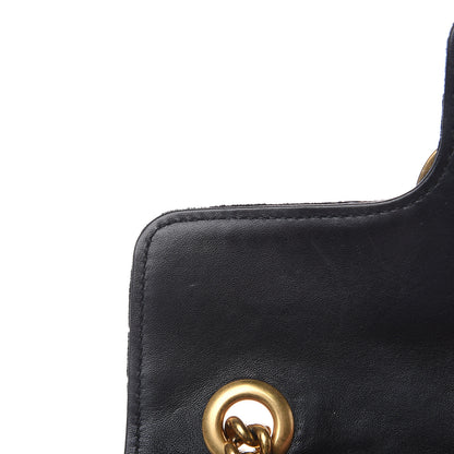 Gucci Velvet Matelasse Mini GG Marmont Shoulder Bag Black 8 of 15