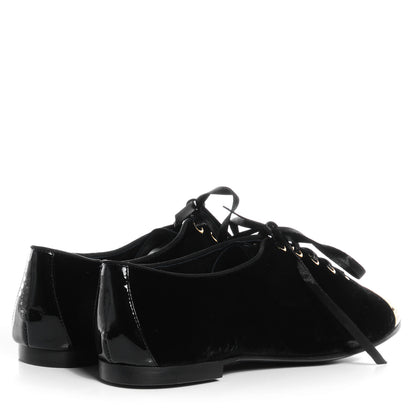 FASHIONPHILE GIUSEPPEZANOTTIVelvetCapToeOxfordFlats37BlackGold 4 of 6