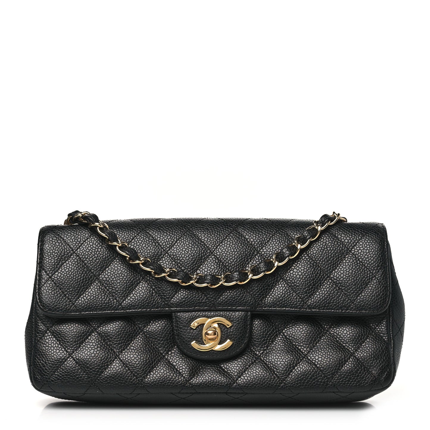 Caviar Quilted East West Flap Black