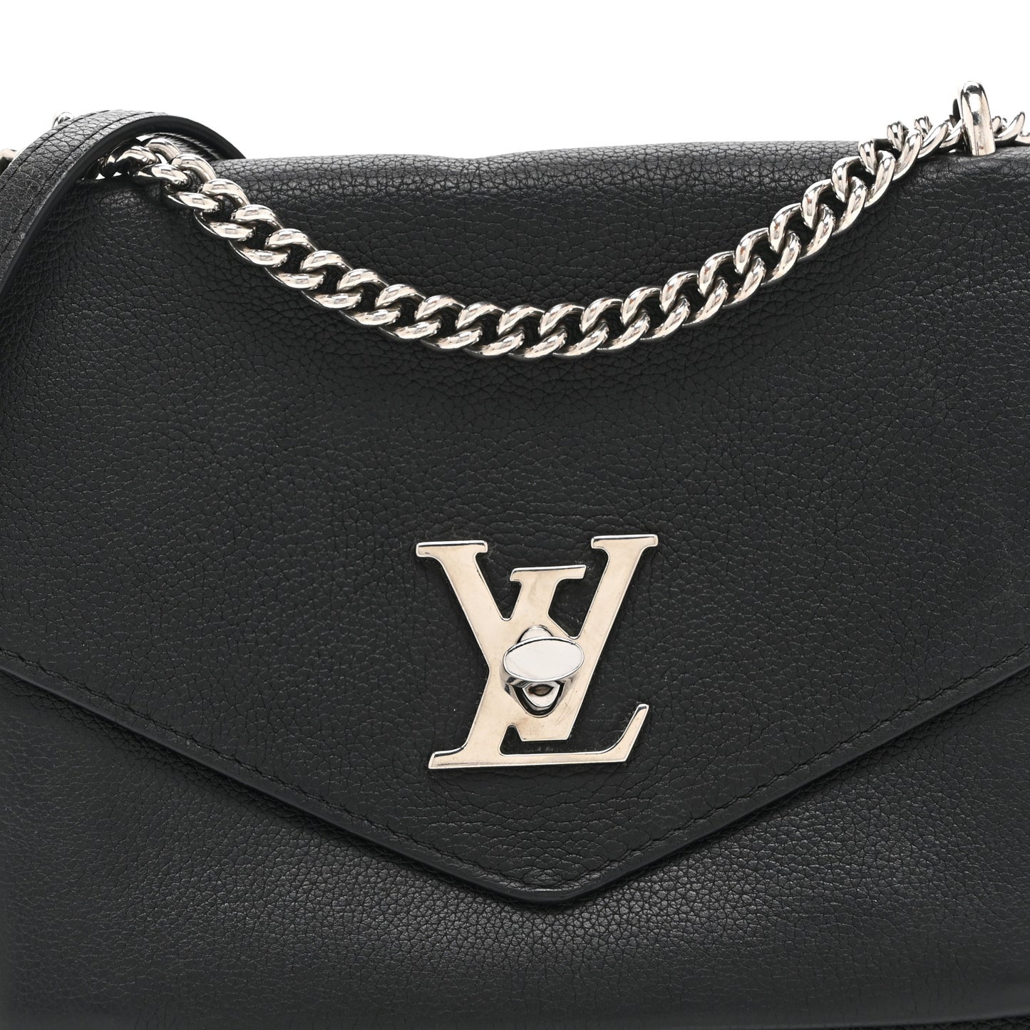 Soft Calfskin Mylockme Chain Bag BB Black