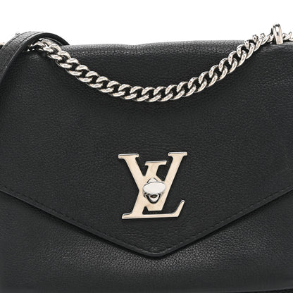 Louis Vuitton Soft Calfskin Mylockme Chain Bag BB Black 8 of 10