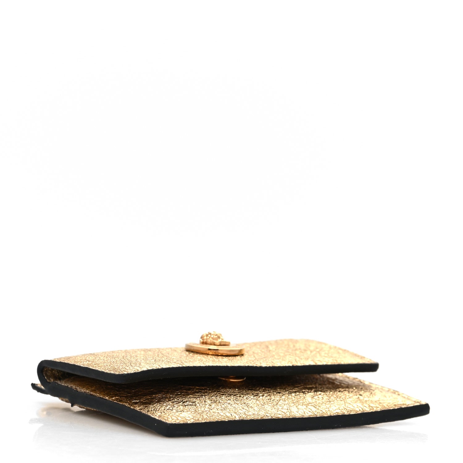 Versace Metallic Calfskin Medusa Chain Card Holder Gold 3 of 8