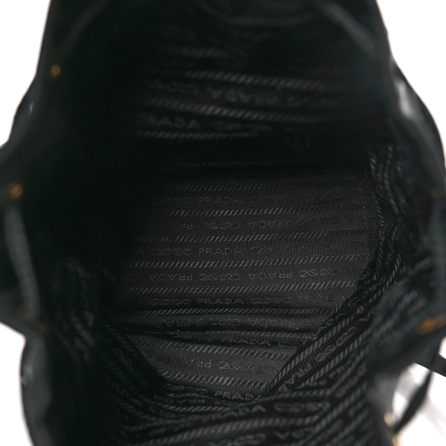 Saffiano Tessuto Nylon Mini Bucket Crossbody Bag Black