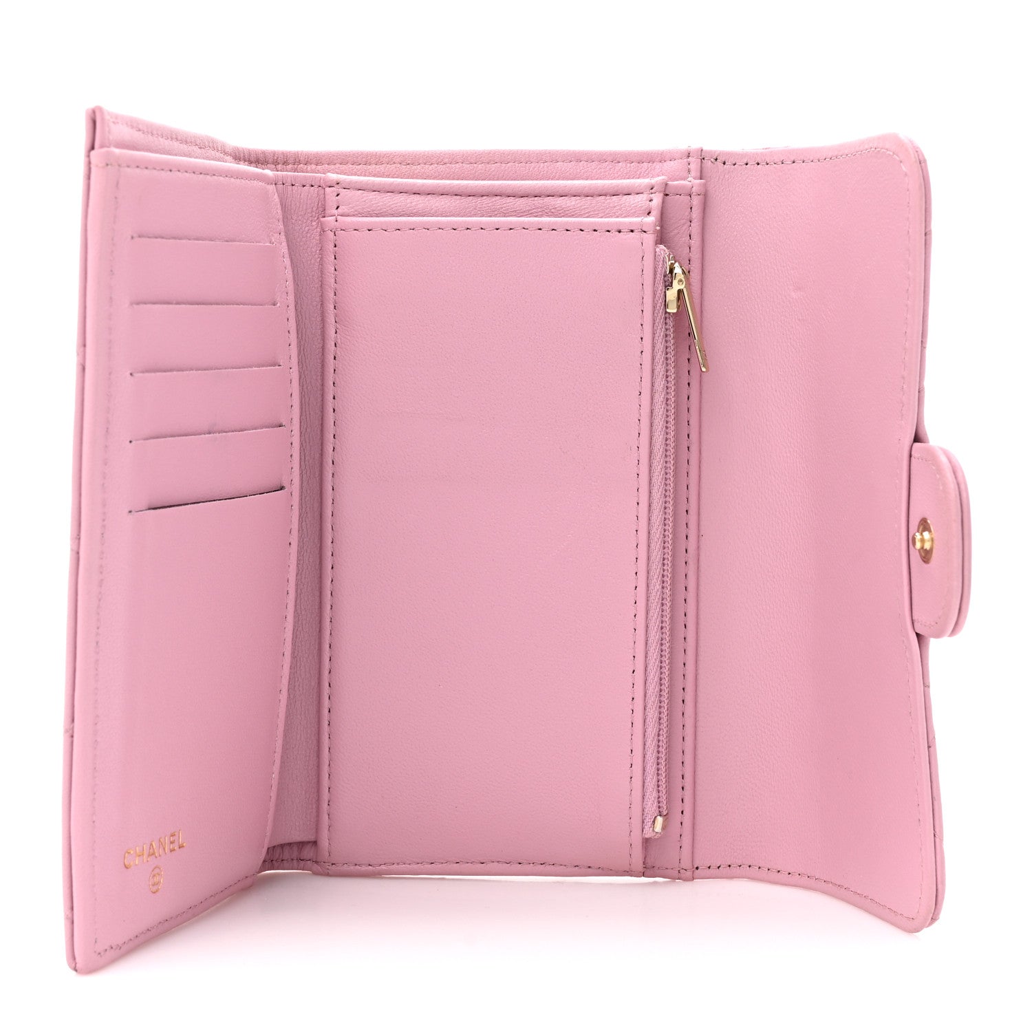 Chanel Lambskin Quilted Medium Flap Wallet Pink 5 of 15