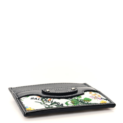 Balenciaga X GUCCI Canvas Azalea Calfskin Flora Logo Print Neo Classic Card Holder White Multicolor Black 4 of 7