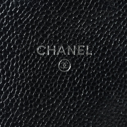 Chanel Metallic Caviar Quilted Small Flap Wallet Charcoal 7 of 10