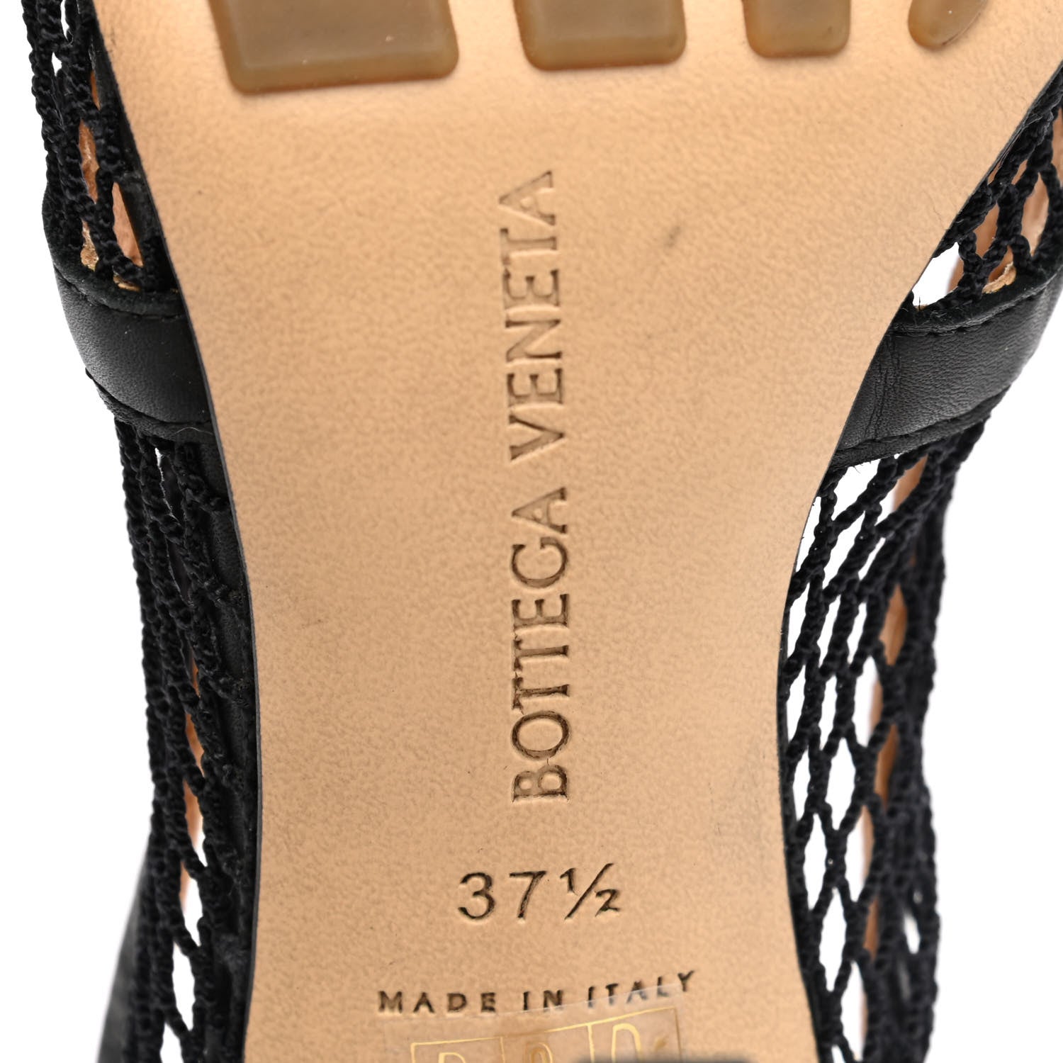 Bottega Veneta Mesh Calfskin Chain Stretch Pumps 37.5 Black 6 of 7