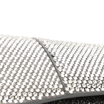 Balenciaga Strass Suede Hourglass Chain Bag Smoke Grey Crystal 15 of 16