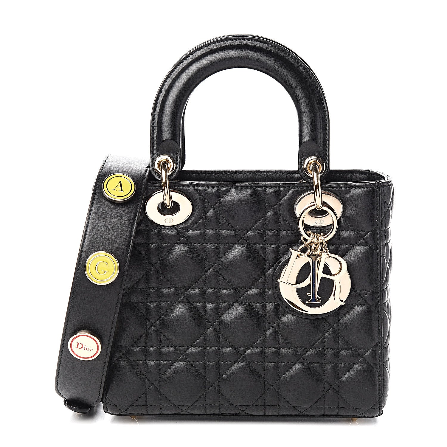 Christian Dior Lambskin Cannage Small Lucky Badges My Lady Dior Black 1 of 10
