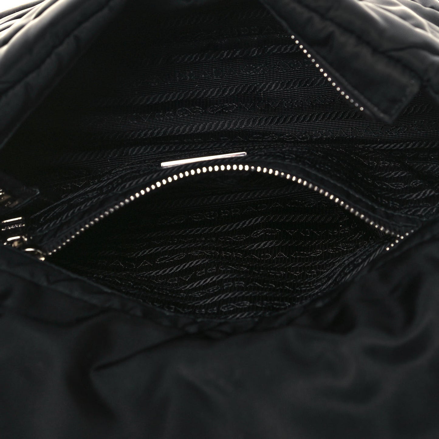 Re-Nylon Quilted Padded Flap Shoulder Bag Black
