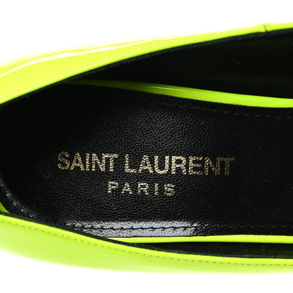 Saint Laurent Patent Calfskin Kiki 85 Pumps 36 Yellow Fluo 7 of 8