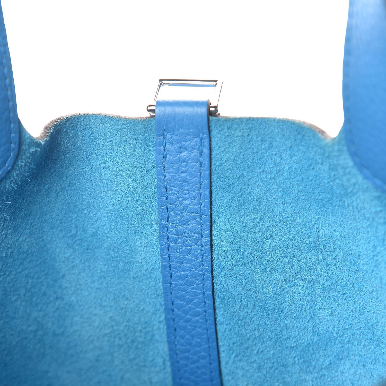 Hermes Taurillon Clemence Picotin Lock 18 PM Bleu Zanzibar 7 of 12