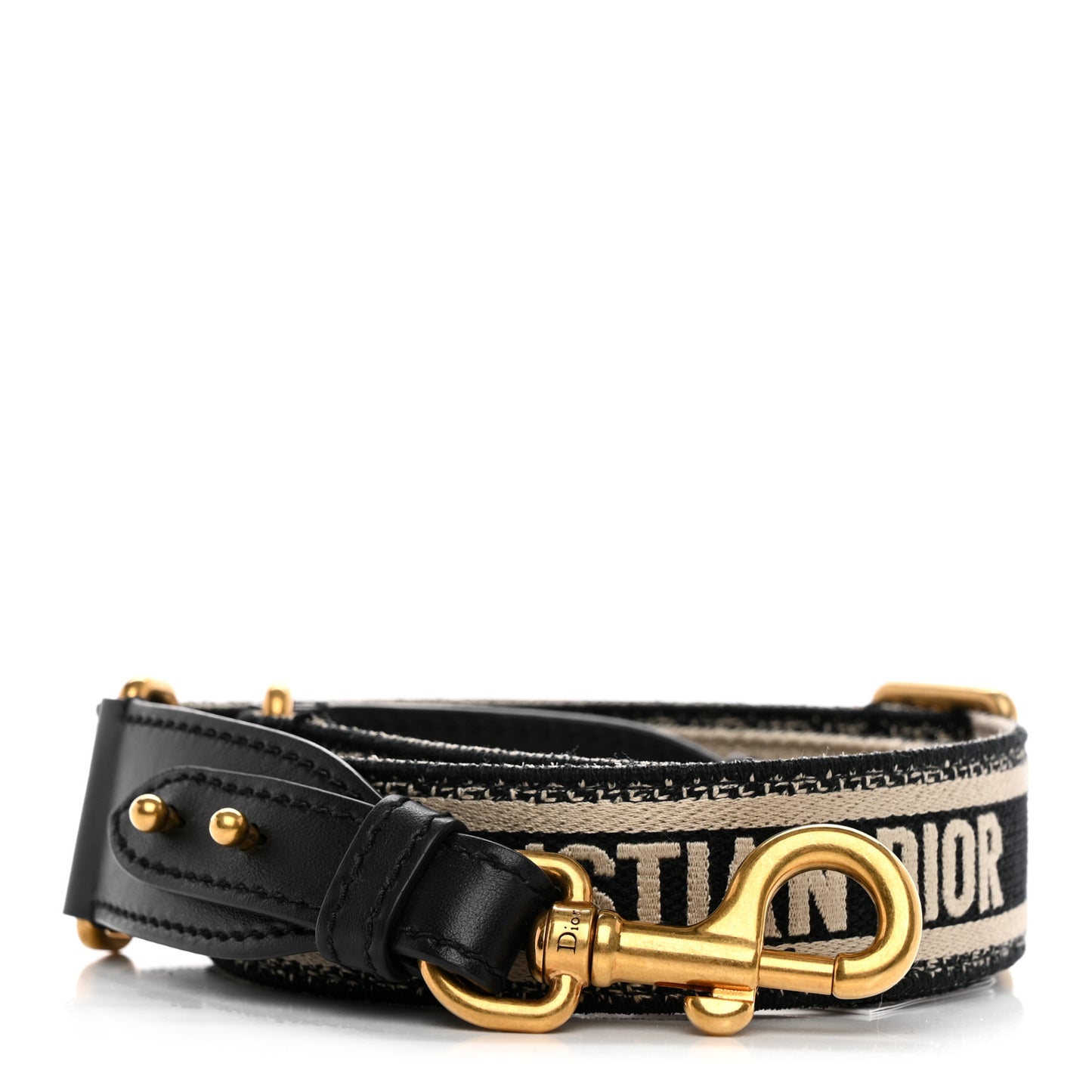 Canvas Embroidered Shoulder Strap Black