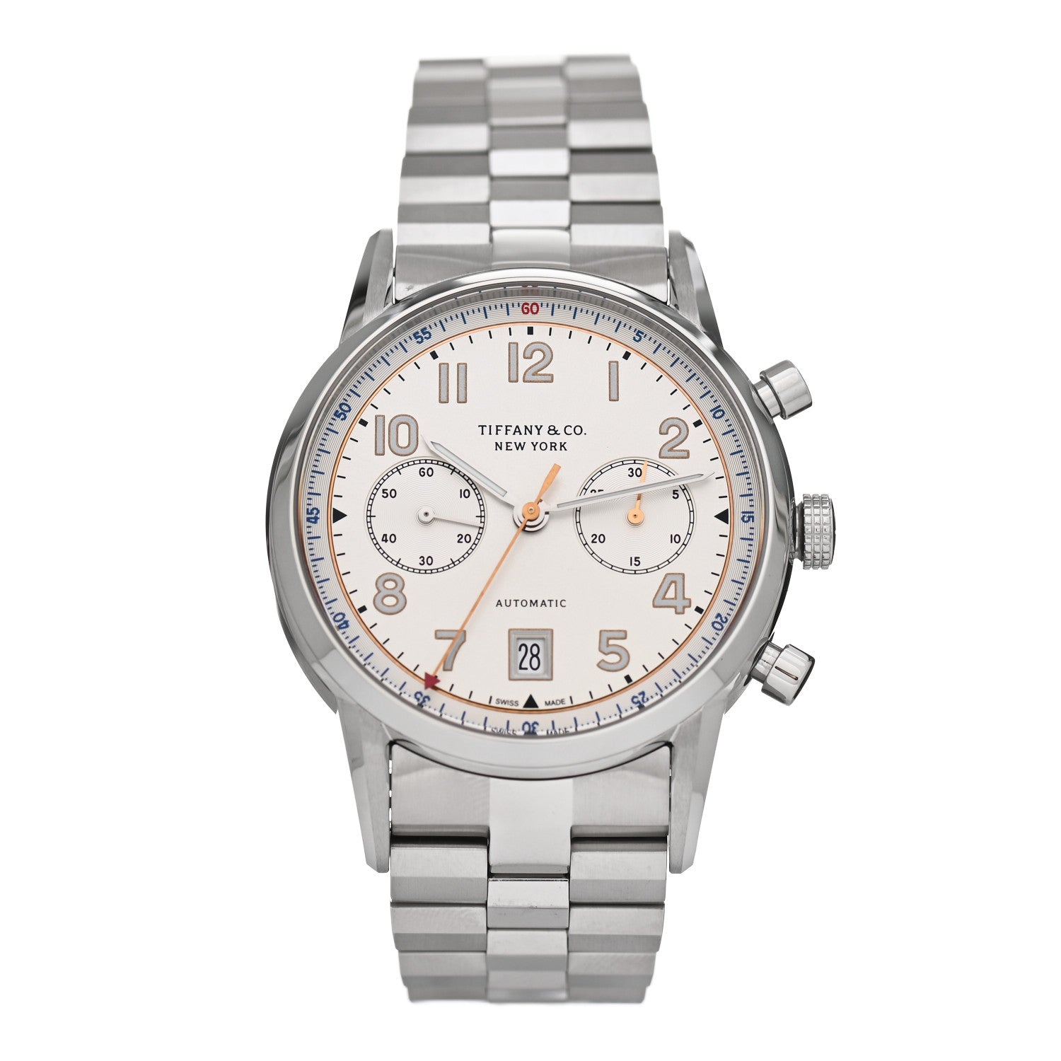 Tiffany Stainless Steel 42mm CT60 Chronograph Automatic Watch 1 of 5