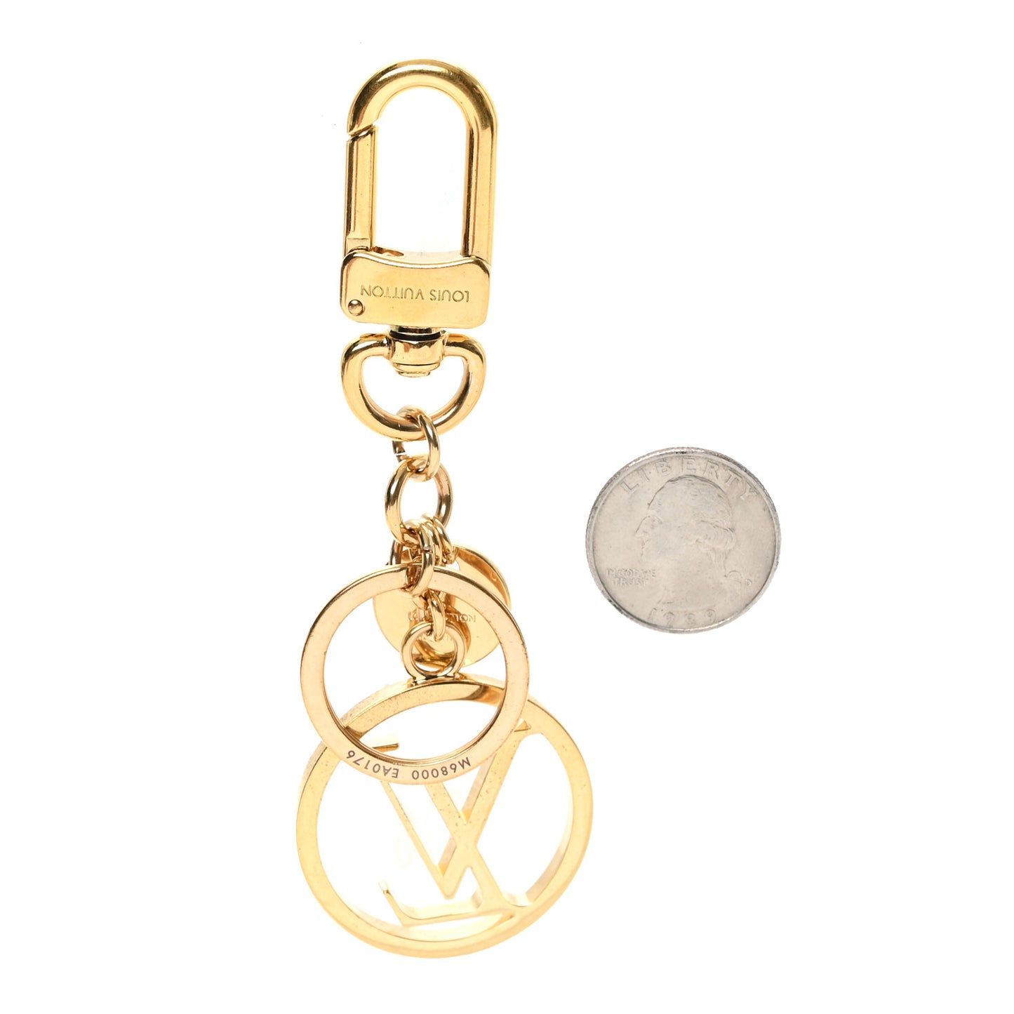 LV Circle Bag Charm Key Holder Gold