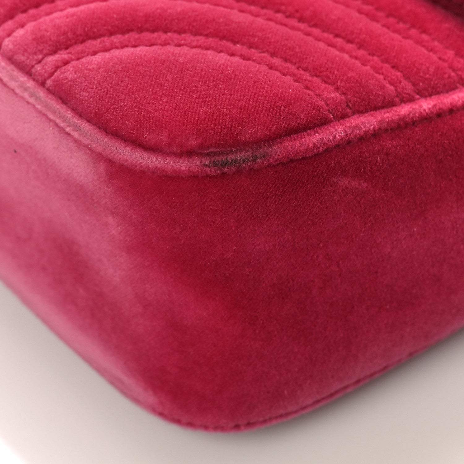 Gucci Velvet Matelasse Small GG Marmont Shoulder Bag Light Raspberry Rose 9 of 9