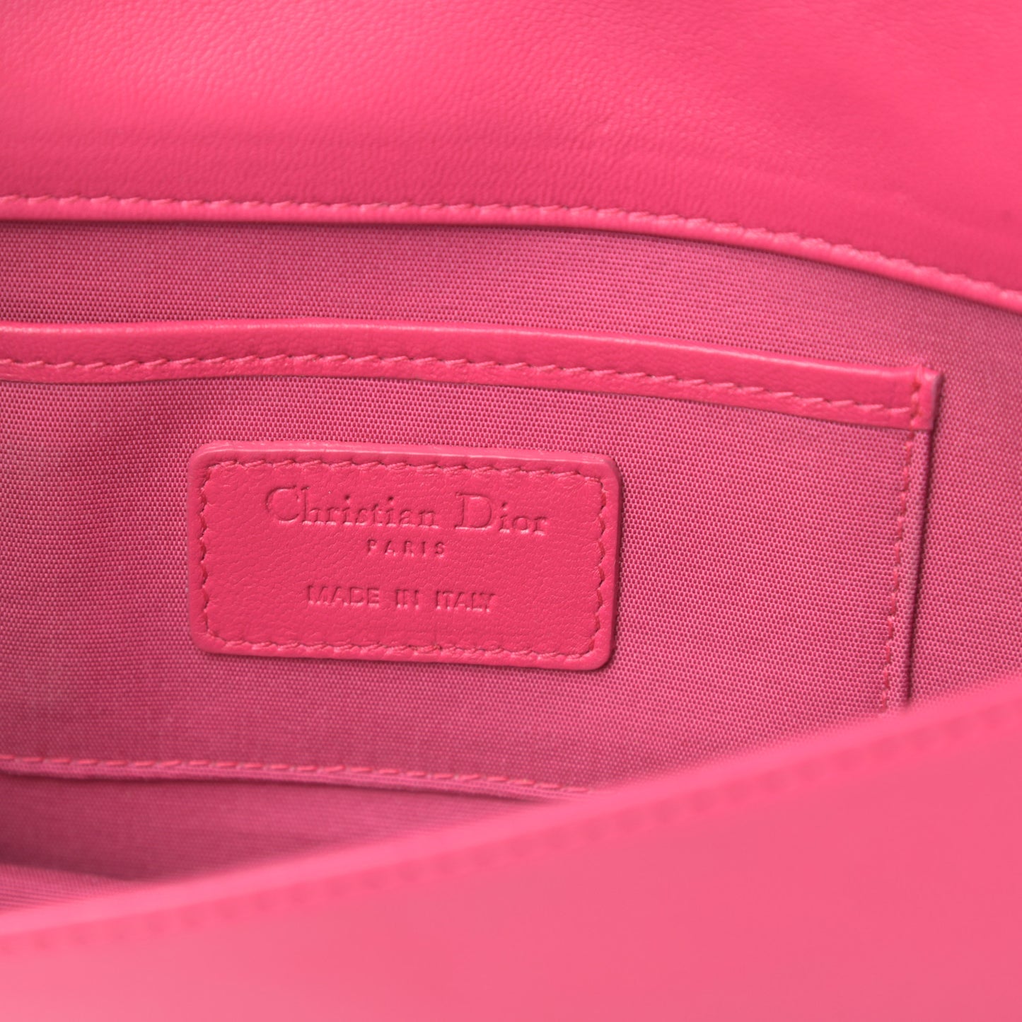 Lambskin Cannage Lady Dior Convertible Clutch Fuchsia