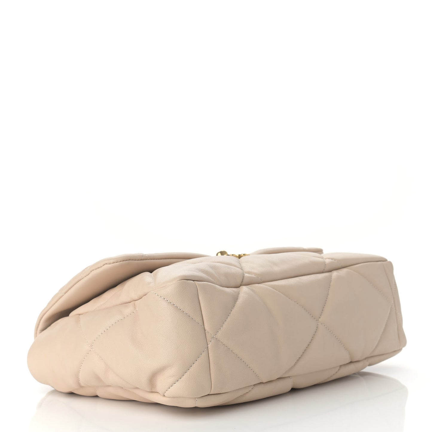 Lambskin Quilted Large Chanel 19 Flap Beige