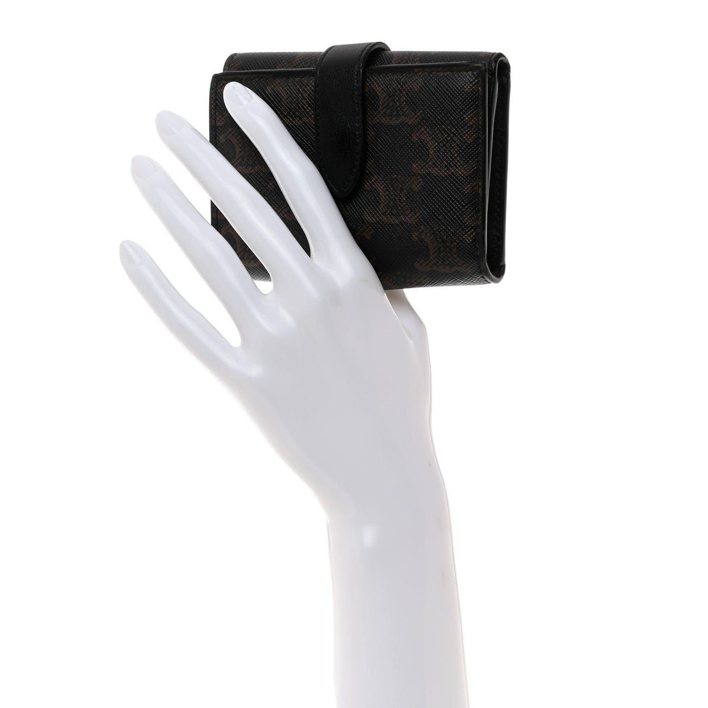 Canvas Triomphe Medium Strap Wallet Black