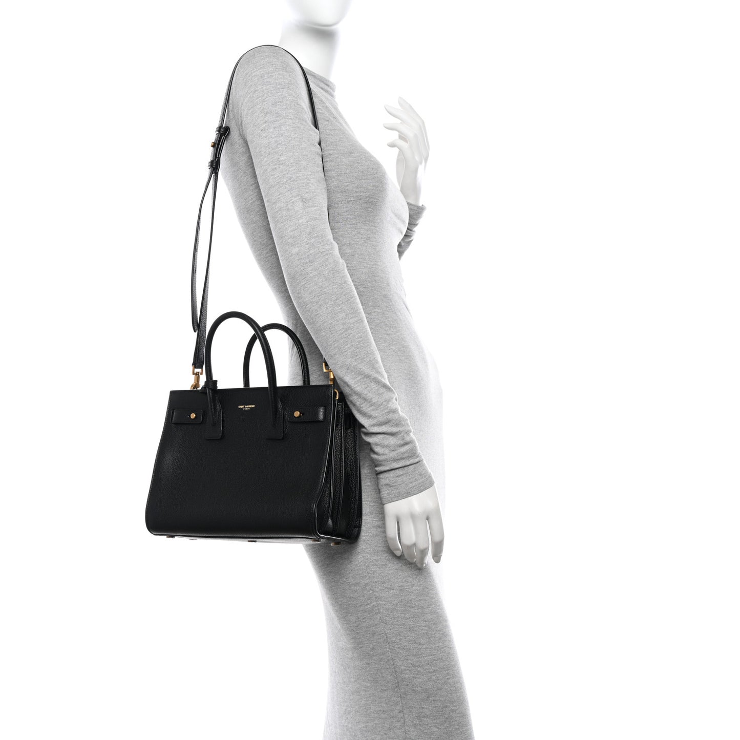Grained Calfskin Baby Sac De Jour Souple Black