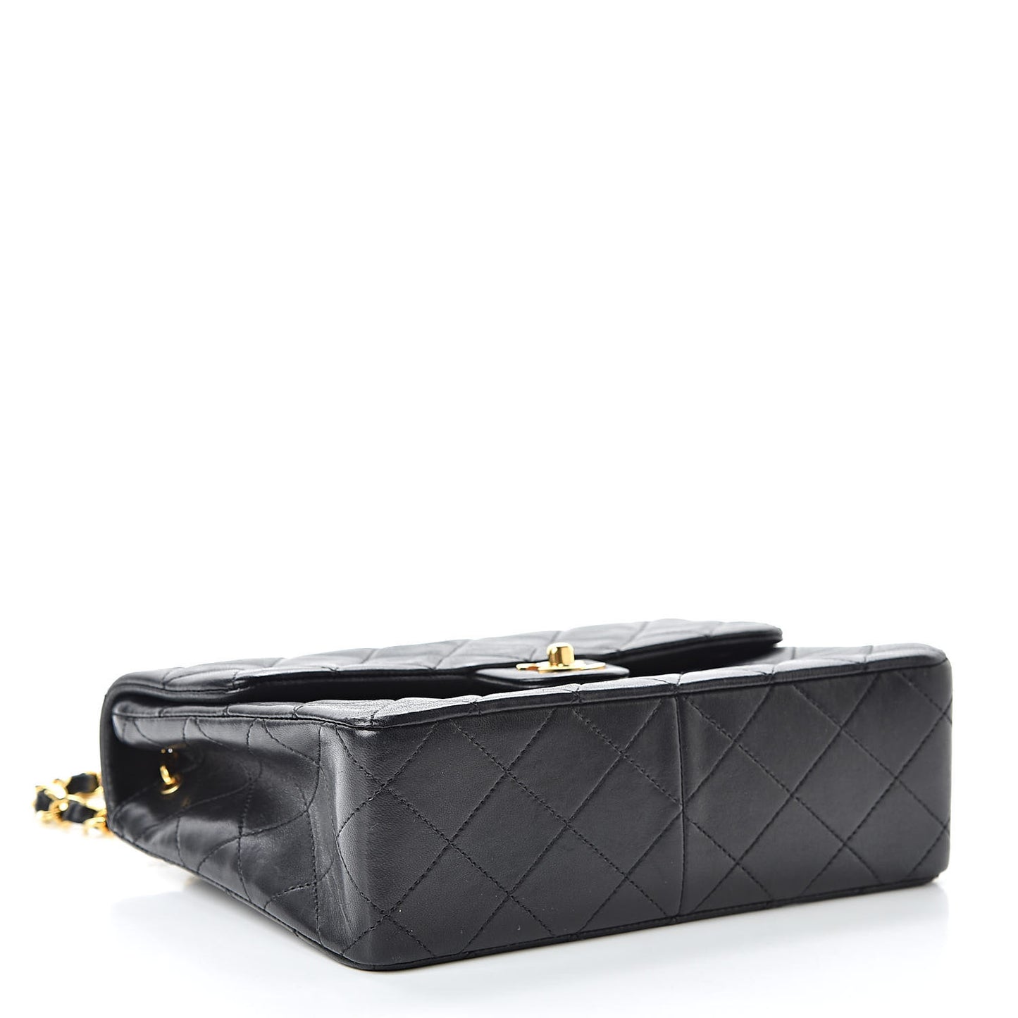 Lambskin Quilted Mini Square Flap Black