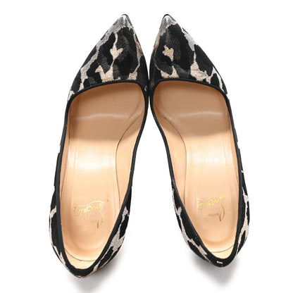 Christian Louboutin Lurex Feline Corneille 100 Pumps 38.5 Black Gold 2 of 11