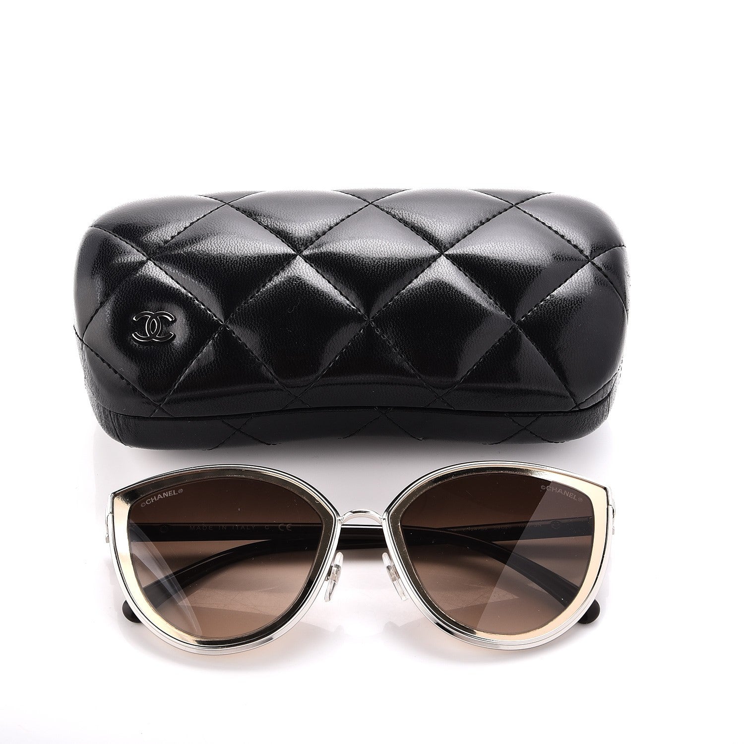 Chanel Metal Cat Eye Sunglasses 4222 Gold 7 of 7