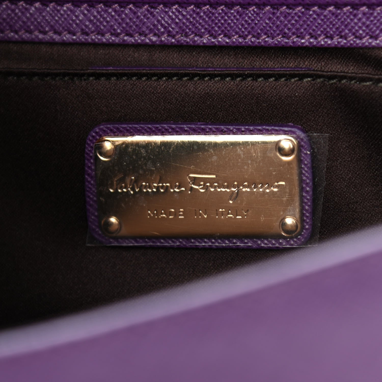 Salvatore Ferragamo Printed Calfskin Mora Bow Clutch Purple 6 of 10
