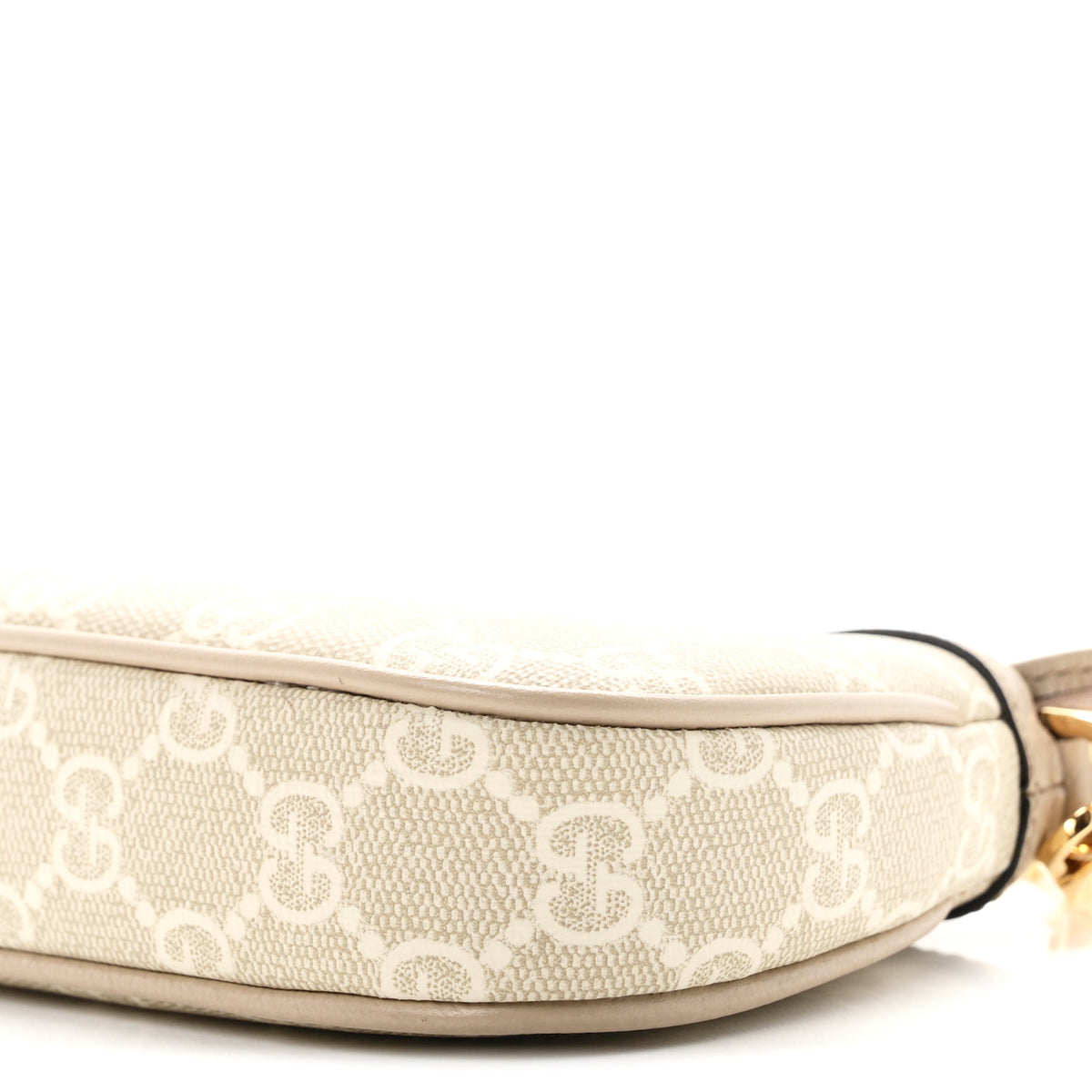 Gucci GG Supreme Monogram Textured Dollar Calfskin Web Mini Ophidia GG Handbag Beige Mystic White Oatmeal 10 of 11