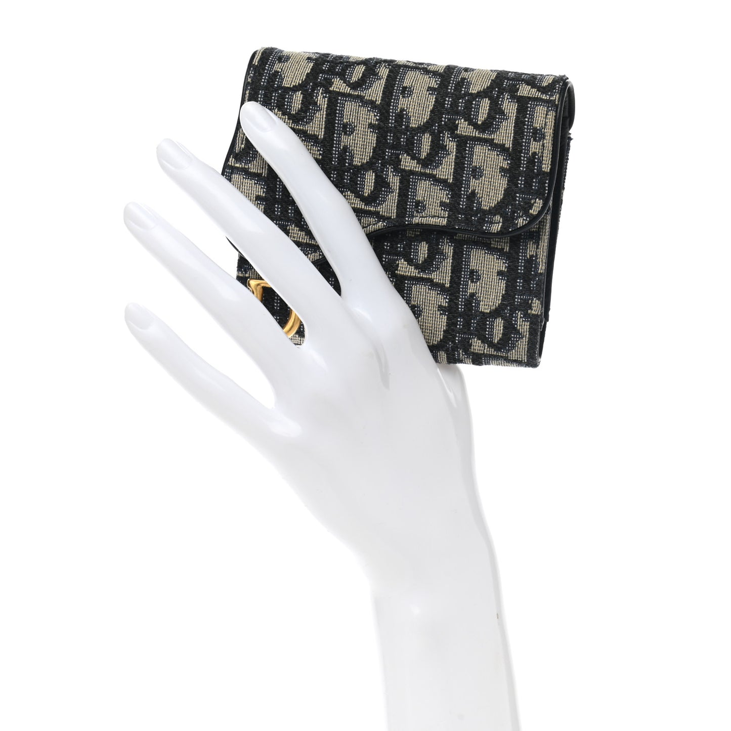 Oblique Saddle Lotus Wallet Blue