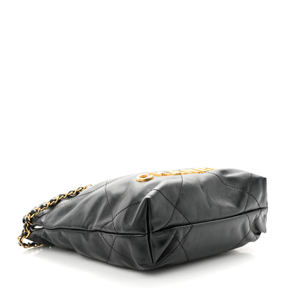 Chanel Shiny Calfskin Quilted Mini Chanel 22 Black 4 of 11