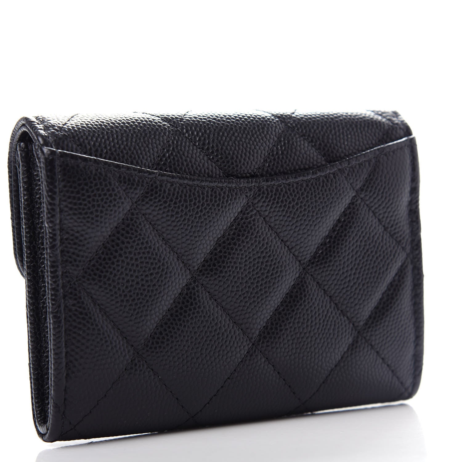 Chanel Caviar Quilted Flap Card Holder Wallet Black 3 of 8