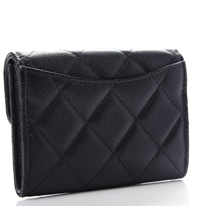 Chanel Caviar Quilted Flap Card Holder Wallet Black 3 of 8