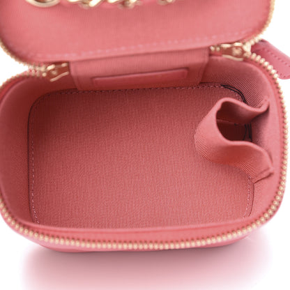 Chanel Lambskin Quilted Mini Vanity Case With Chain Coral 5 of 10