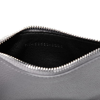 Saint Laurent Grained Calfskin 5 Fragments Zip Pouch Card Holder Fog 7 of 11