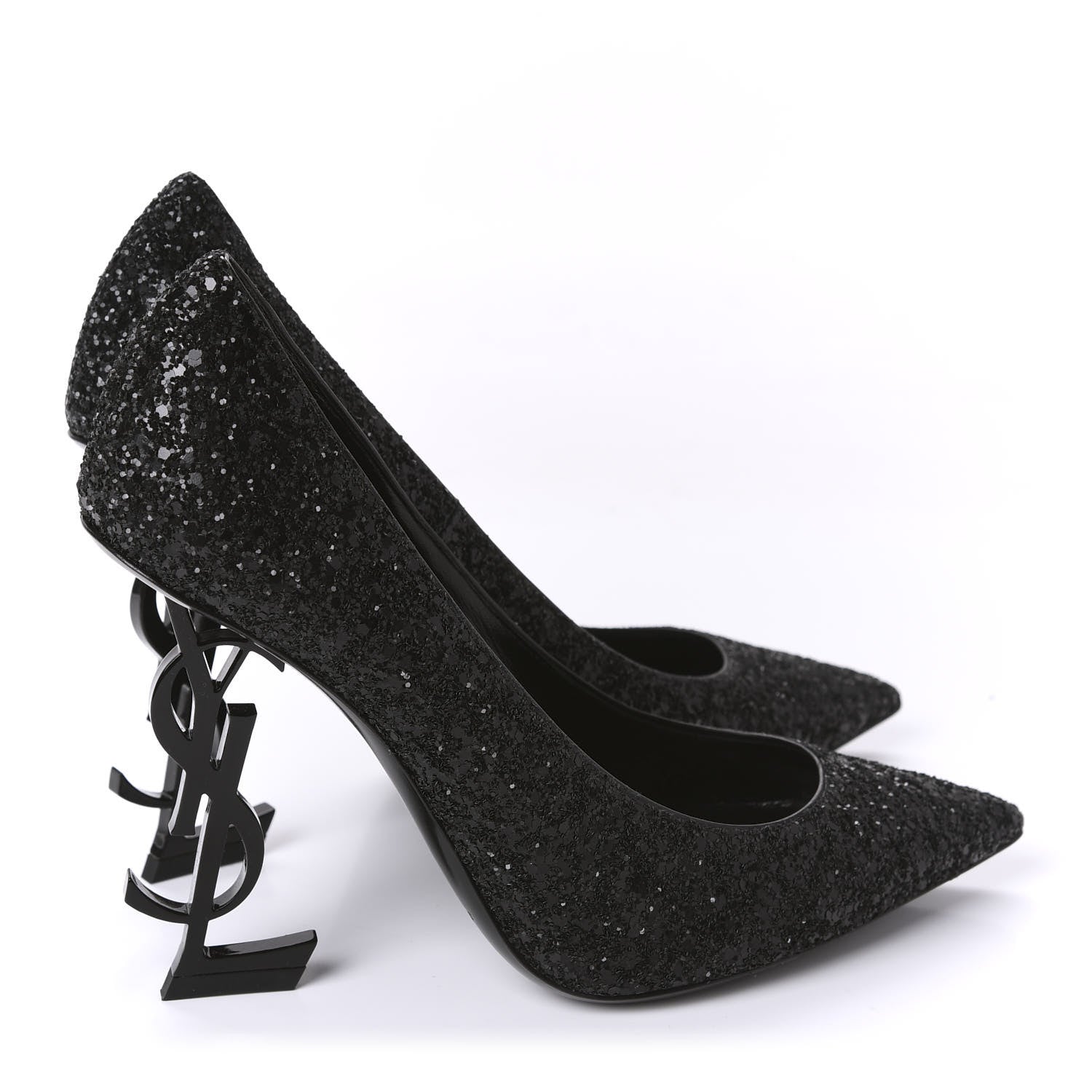 Saint Laurent Glitter Opyum 100 Pumps 38 Black 4 of 10