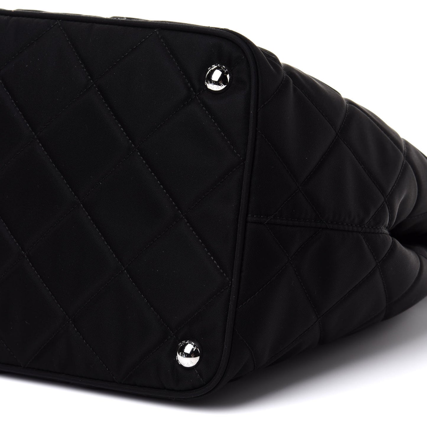Tessuto Nylon Quilted Shopping Tote Black