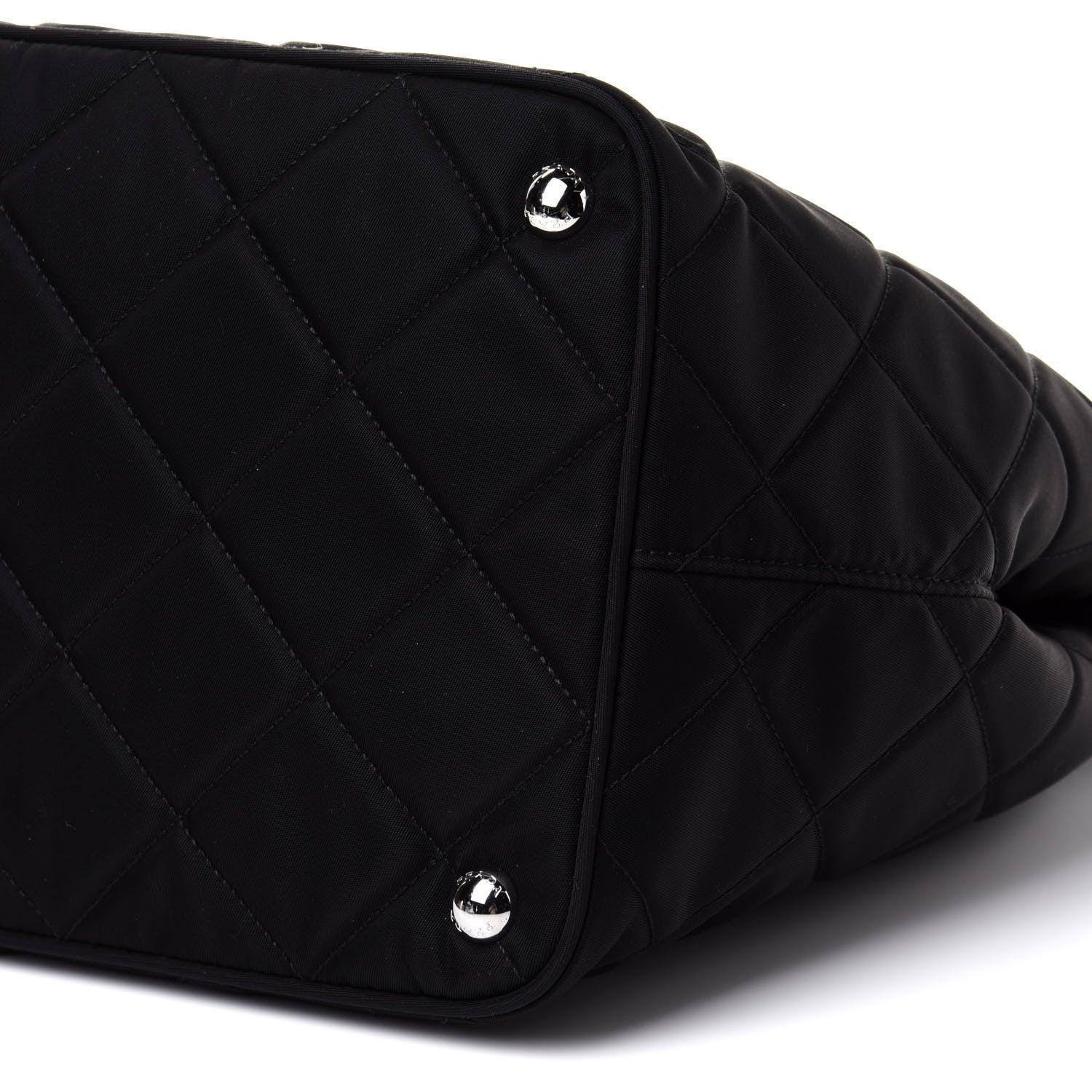 Prada Tessuto Nylon Quilted Shopping Tote Black 9 of 9