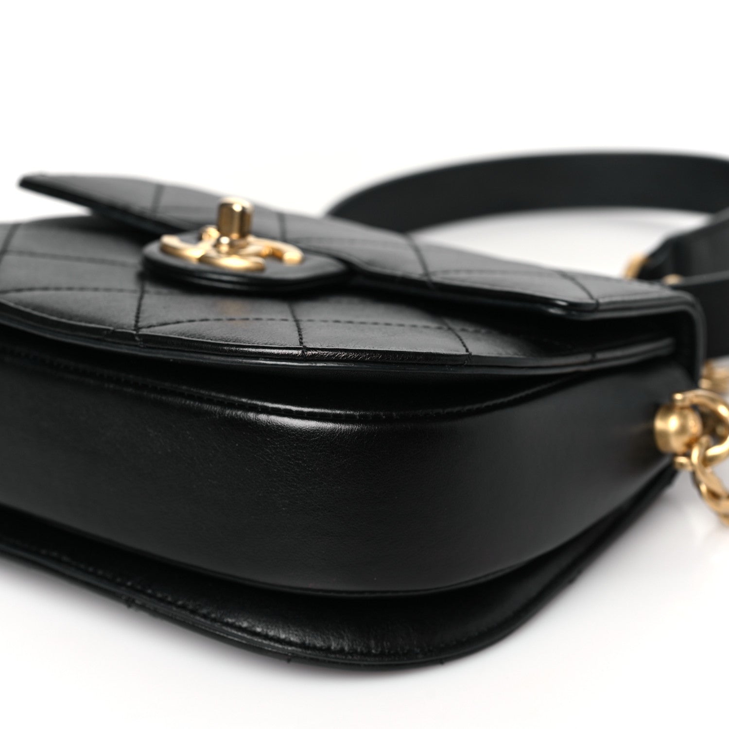 Chanel Calfskin Quilted Moon Messenger Black 10 of 11