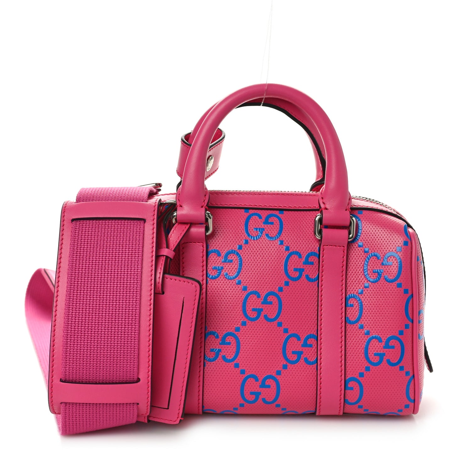 Calfskin GG Tennis Bi-Color Embossed Mini Duffle Bag Modern Fucsia Modern Blue