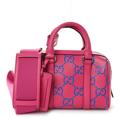 Gucci Calfskin GG Tennis Bi-Color Embossed Mini Duffle Bag Modern Fucsia Modern Blue 1 of 11