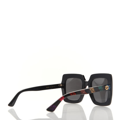 Gucci Acetate Oversize Stripe Sunglasses GG0328S Black Multi 4 of 7